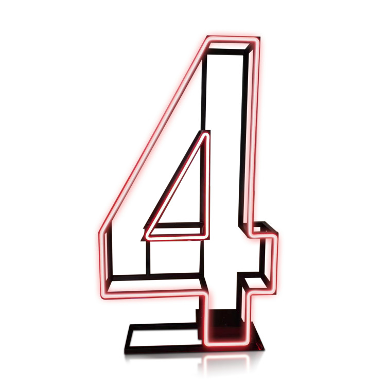 4 (FOUR) Neon Marquee Number 5'