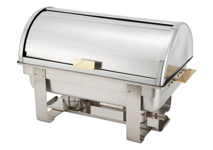 8 Quart Chafer, Roll-Top, Stainless Steel (Gold)