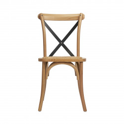 Wood Natural X Cross Back Chair